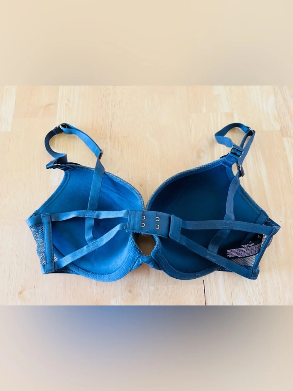 Victoria's Secret charcoal Padded Bra with Subtle Stripe Detail 32D